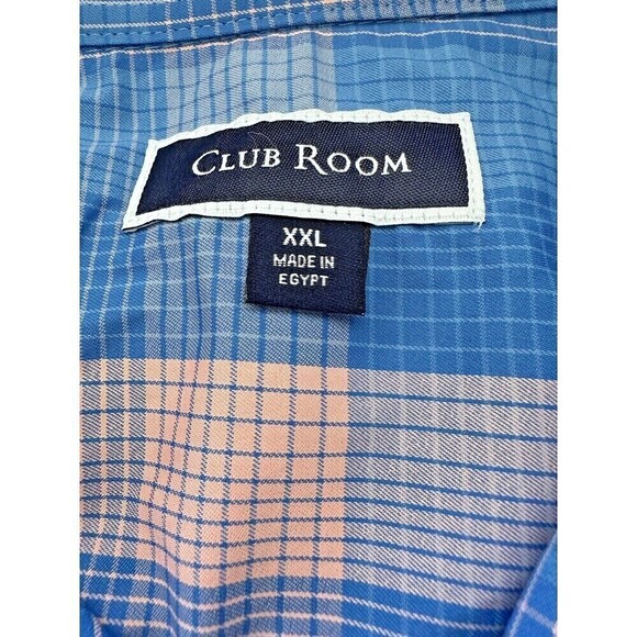 Club Room Mens Kevin Classic-Fit Plaid Button Down Shirt Hyper Blue Size 2XL - Picture 3 of 5